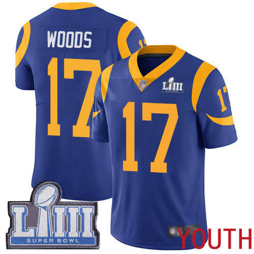 Los Angeles Rams Limited Royal Blue Youth Robert Woods Alternate Jersey NFL Football #17 Super Bowl LIII Bound Vapor Untouchable